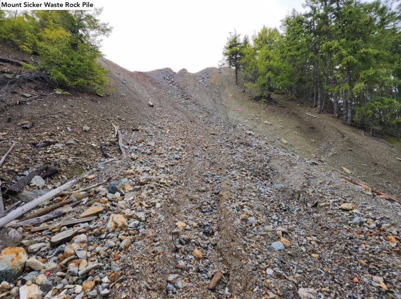Waste rock pile at Mount Sicker