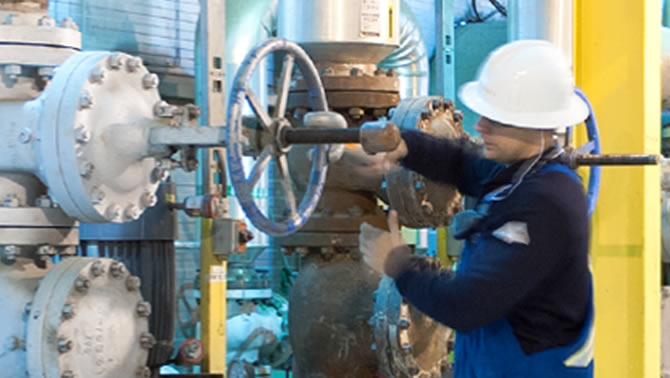 Worker at a gas plant. 