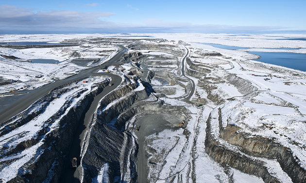 an aerial view of a mine