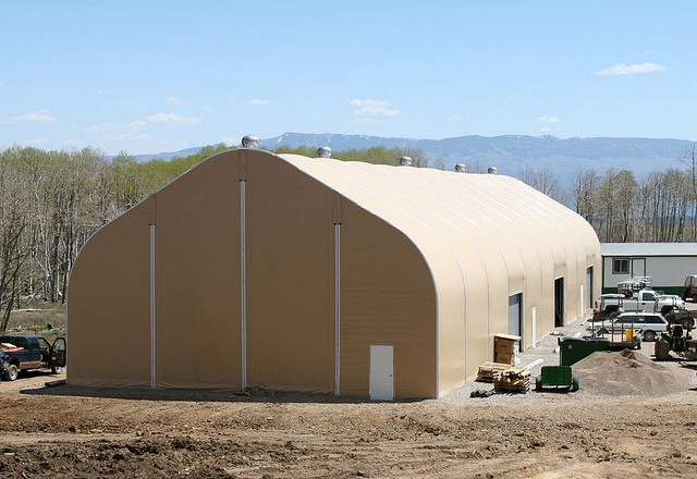 A fabric building.