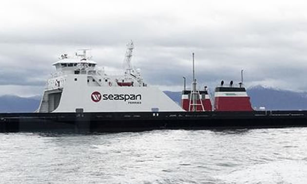 Picture of 'Seaspan Swift', the first LNG-battery hybrid ferry in North America. 