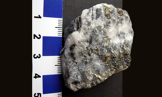 Photo of a mineral being measured