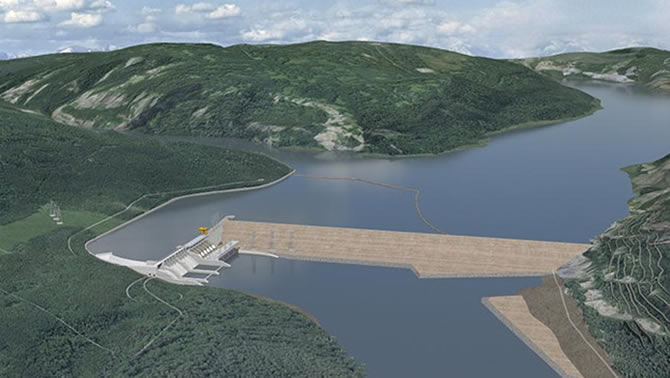 Artist's rendering of the BC Hydro Site C project. 