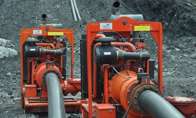 High lift Pumps Dewatering Open Pit Mine. 