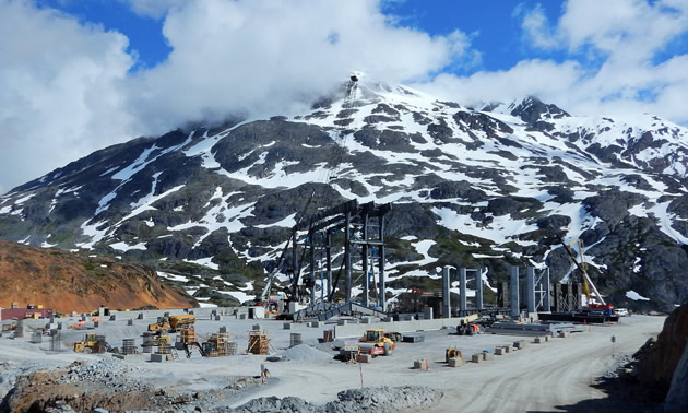 The roof trusses at Brucejack's mill are pictured, June 2016.