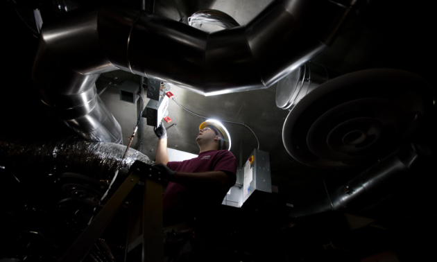 Workplace illuminated by halo light