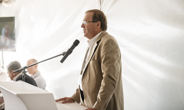 CEO Patrick Evans at the 20th Anniversary dinner in Yellowknife.