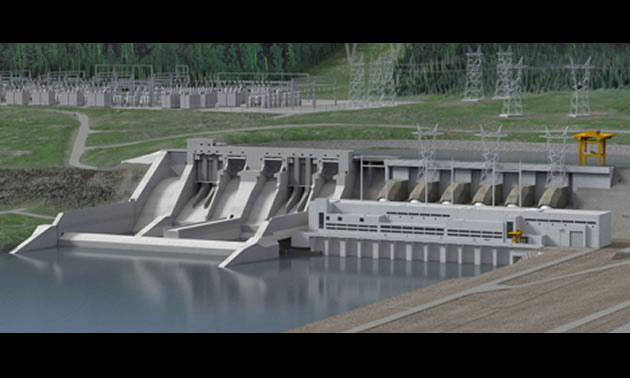 An artist's rendering of the Site C project. 