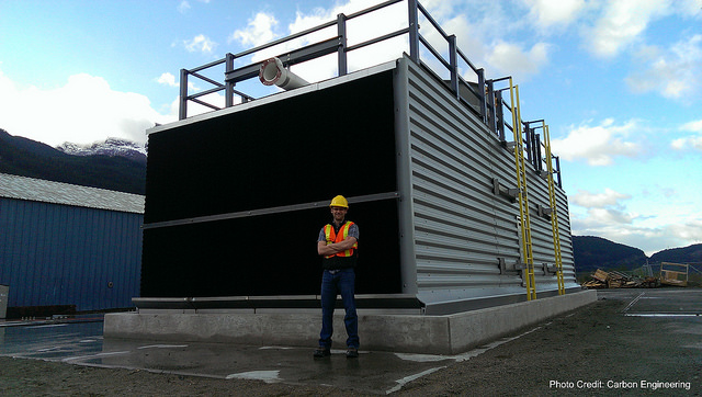 Carbon Engineering’s air contactor when first constructed.