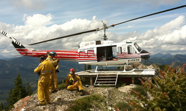 High Terrain Helicopter and crew