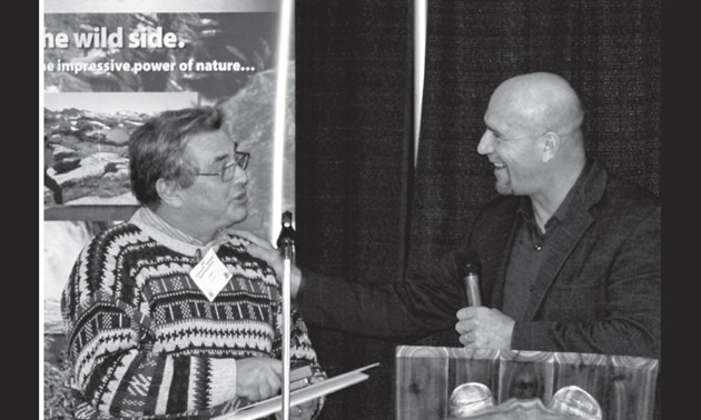 Leo Sabulsky and Blair Lekstrom, MLA Peace River at the 2012 Coal Forum held in Chetwynd.