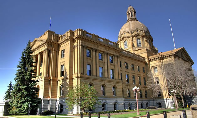The Alberta Legislature building.