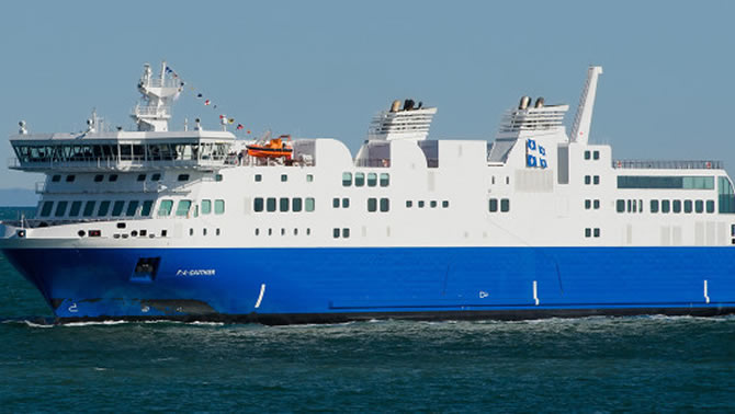 Picture of North America's first LNG-fueled ferry.