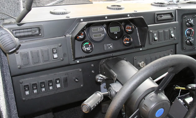 Komatsu 930E dash.