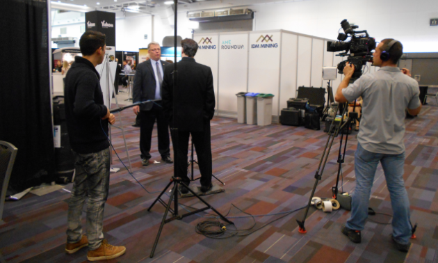 Press members conducting interviews