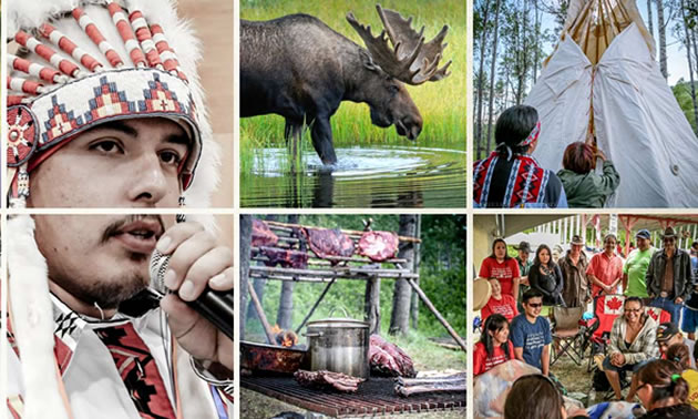 Picture collage of Salteau First Nations images. 