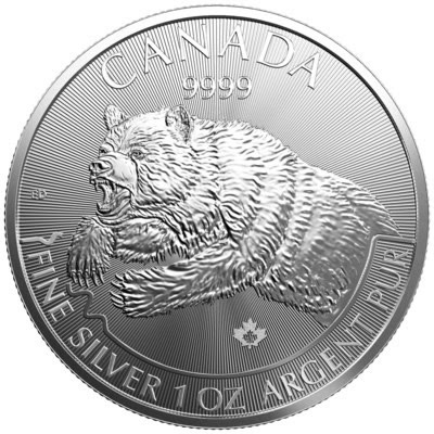 Royal Canadian Mint continues wildly popular bullion series with Grizzly theme on new silver coin