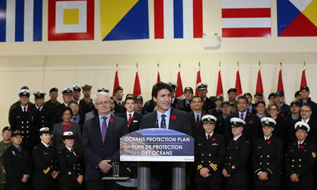 The Prime Minister Justin Trudeau announces the National Oceans Protection Plan