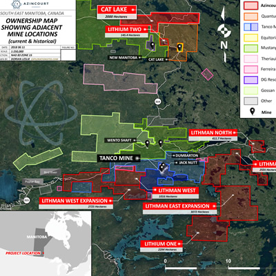 Azincourt Energy samples high-grade Li2O up to 3.83% at the Eagle Pegmatite, Lithium Two Project