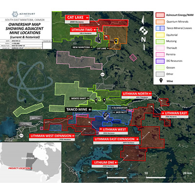 Azincourt Energy samples high-grade lithium oxide (Li2O) at the Lithium One Project