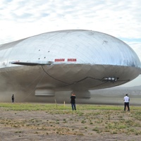 Lighter-than-air helium airships can ship heavy cargo to remote areas